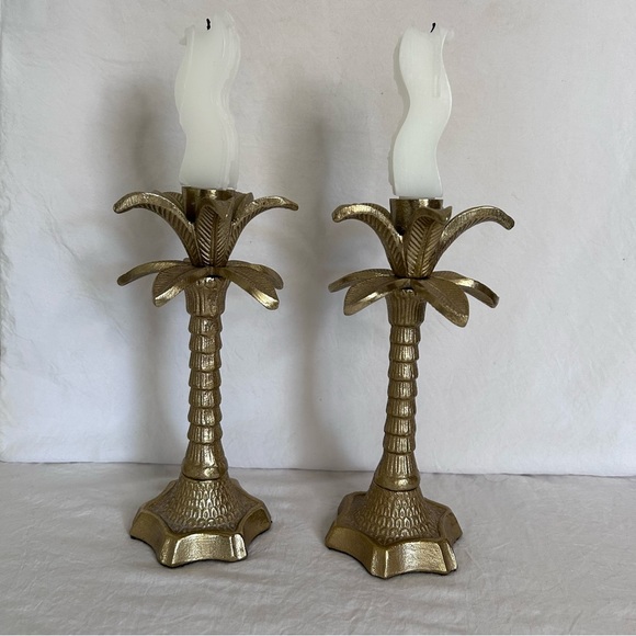 Neiman Marcus Accents Neiman Marcus Palm Tree Taper Candle Holders